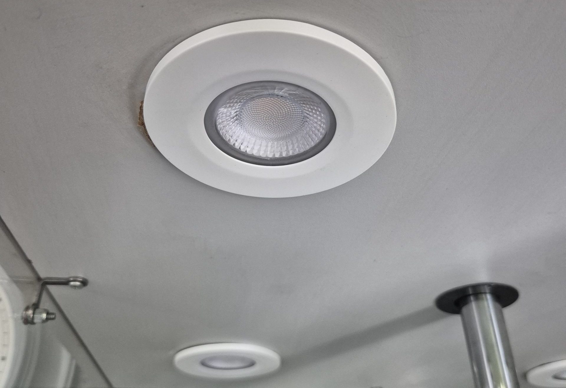 LED Downlighters in cabinet