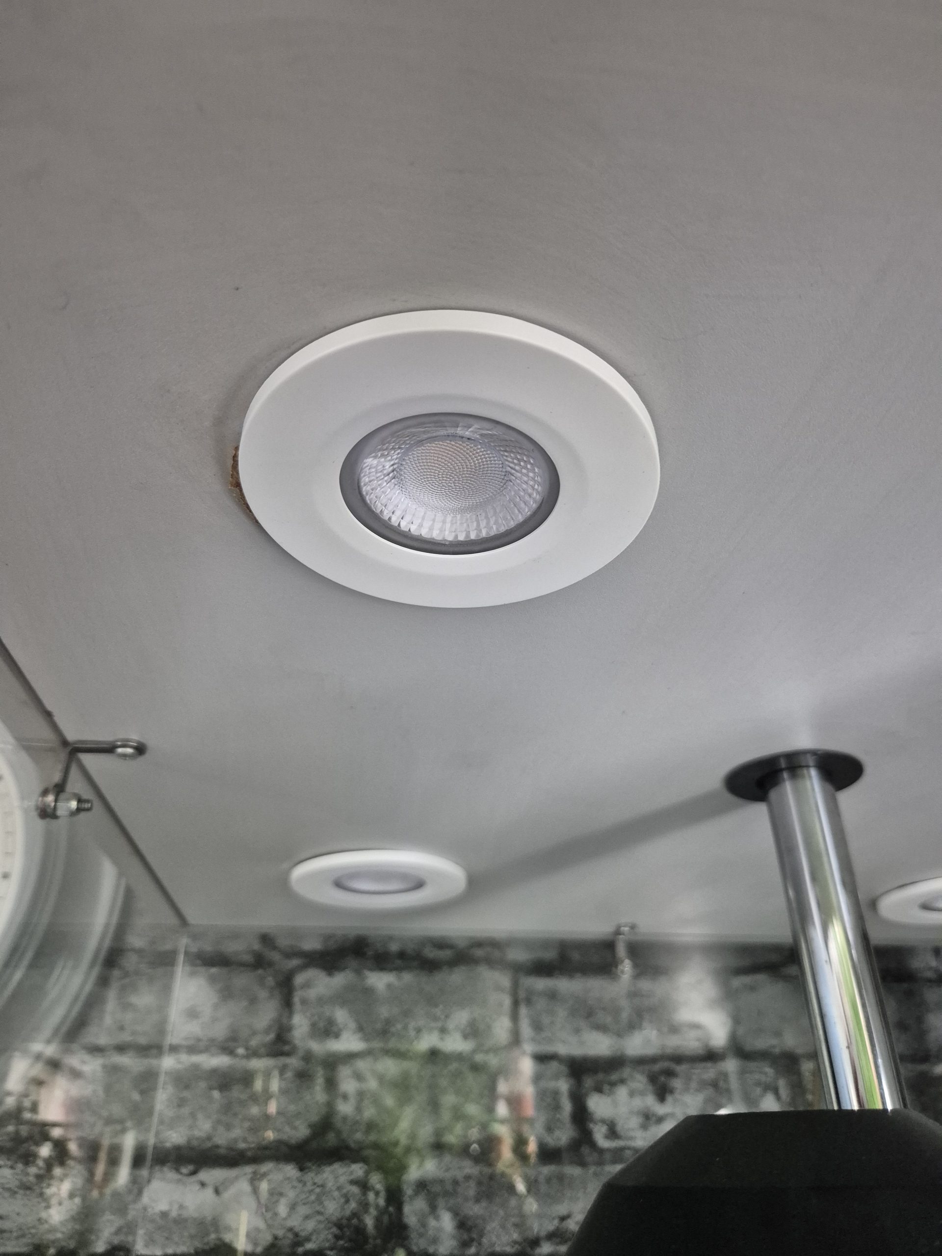 LED Downlighters in cabinet