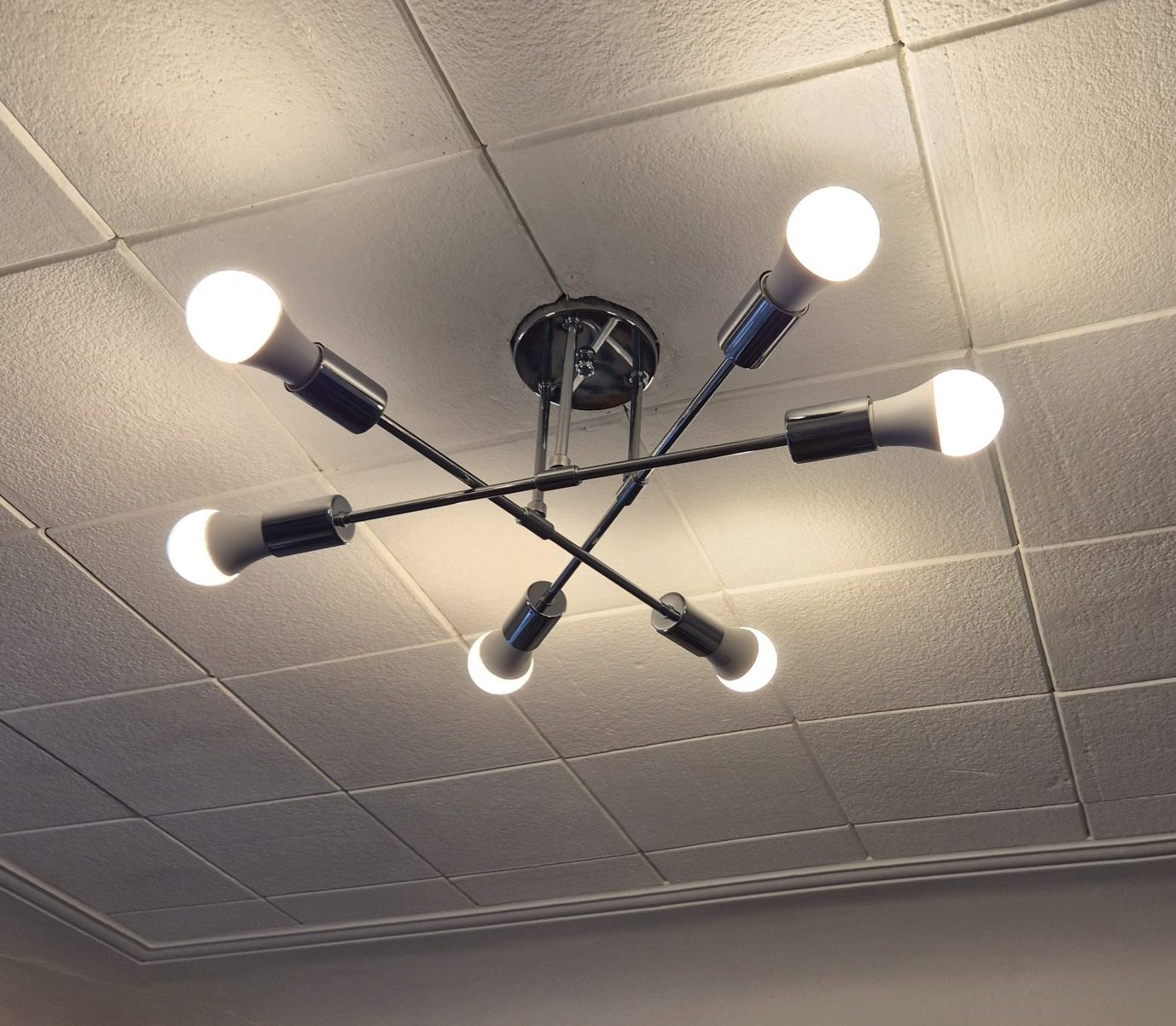 6 bulb ceiling light installed in Liverpool home